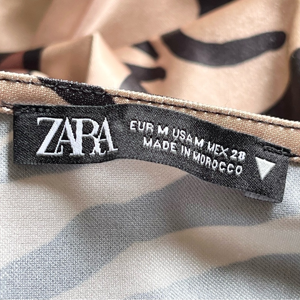 Zara Animal Print Slip Dress Size M - Picture 10 of 15